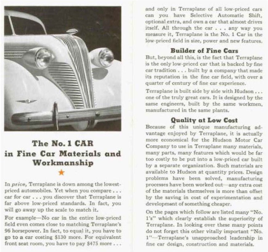 1937 Hudson Terraplane Number 1 Car Booklet Page 7
